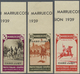 ** Kap Jubi: 1940, Definitives "Views", 1c. To 10pts. And Express Stamp 25c., Complete Top Marginal Set - Kaap Juby