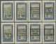 Brfst Madagaskar: 1922, 25 C. On 2 F. Blue And Oliv Landscapes With Overprint, Eight Different Overprint T - Autres & Non Classés