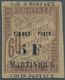 * Martinique - Paketmarken: 1903, 5 Fr. On 60 C. Brown With Additional Overprint "TIMBRE POSTE - 5 FR - Autres & Non Classés