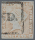 O Mauritius: 1848, QV 1 D Orange "POST PAID" Backround Diagonal Worn Striped (fourth Issue) On Bluish - Maurice (...-1967)