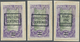 Brfst Mittelkongo: 1924, VINGT-CINQ-CENTIMES On 2 F. Violet/olive Only With 25 C. Overprint, Three Differe - Autres & Non Classés