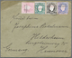 Br Mocambique: 1894, 5 R, 10 R,20 R And 25 R On Envelope Sent To Hildesheim. Germany, Two Stamps With F - Mosambik