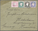 Br Mocambique: 1894, 5 R, 10 R,20 R And 25 R On Envelope Sent To Hildesheim. Germany, Two Stamps With F - Mozambique