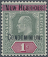 ** Neue Hebriden: 1908, British Postage Stamps Fiji Islands 1 Sh. With Two-line Black Overprint, In Per - Autres & Non Classés