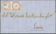 Br Peru: 1866, 1 Dinero Red Horizontal Pair On Complete Folded Letter From Arequipa To Lima With Intere - Perù