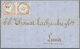 Br Peru: 1866, 1 Dinero Red Horizontal Pair On Complete Folded Letter From Arequipa To Lima With Intere - Peru