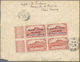 Reunion: 1937,50 F "REUNION-FRANCE Par Avion ROLAND GARROS" In Block Of Four WITH MISSING IMPRINT On - Covers & Documents