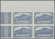 (*) Reunion: 1940, 60c. Blue "Piton D'Anchain", Imperforate Block Of Four From The Upper Left Corner Of - Brieven En Documenten