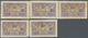 St. Pierre Und Miquelon: 1924, 25 C. On 2 F. Violet/brown Sailing Ship With Overprint, Five Differen - Other & Unclassified