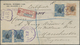 Br El Salvador: 1900, Three Items 10 C Blue And One 26 C Yellow-brown Cancelled With Violet Handstamp S - Salvador