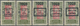 Brfst Togo: 1924, VINGT-CINQ-CENTIMES On 5 F. Olive/carmine Rubber Harvest With Overprint, Five Different - Togo (1960-...)