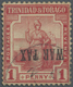 O Trinidad Und Tobago: 1917 War Tax 1d Red, Optd SG Type 19b, Variety OVERPRINT INVERTED, Used, Light - Trinidad & Tobago (1962-...)