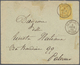 Br Tunesien: 1883. Envelope Addressed To Italy Bearing France 'Type Sage' Yvert 92, 25c Yellow Tied By - Tunisie (1956-...)