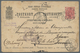 GA Tunesien: 1893. Postal Stationery Card 10p Rose (stains And Toned) Cancelled By Nystad Date Stamp '2 - Tunisia