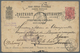 GA Tunesien: 1893. Postal Stationery Card 10p Rose (stains And Toned) Cancelled By Nystad Date Stamp '2 - Tunesië (1956-...)