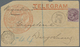 Br Zanzibar: 1894, Forerunner, India 1 A Brown-purple On Large Part Of Preprinted Telegram Cover "The E - Zanzibar (...-1963)