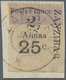 Brfst Zanzibar: FRENCH POST OFFICE IN ZANZIBAR: 1897, 2 1/2 Annas And 25 Centimes Type III Overprint (posi - Zanzibar (...-1963)