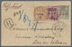 GA Zanzibar: 1898. Registered Postal Stationery Envelope '½ Anna Green Upgraded With Yvert 7, 4a On 40c - Zanzibar (...-1963)