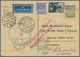 GA Zeppelinpost Deutschland: 1933: Danzig 10 PF Doppelkarte, Frageteil Mit Zusätzlich DA 194 + DR 455,4 - Poste Aérienne & Zeppelin
