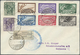 Br Zeppelinpost Übersee: 1933: TRIPOLITANIA 3 - 20 Lire Complete Set + Additional Franking On Registere - Zeppelins