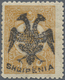 ** Albanien: Albania, 1913, 5 Para Ocher Of Turkey With Black Handstamp Overprint "DOUBLE EAGLE & SHQIP - Albanië