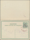 GA Albanien - Ganzsachen: 1914, 5 / 5 Q. Green Postal Stationery Reply Card With Attached Reply Part, O - Albanie