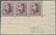 ** Belgien: 1919/1920, King Albert I With Helmet, 2 Fr. Lilac Mnh Strip Of Three From Lower Right Corne - Andere & Zonder Classificatie