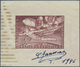(*) Belgien: 1946, 2 Fr + 8 Fr Air Mail Stamp As PROOF In Violet On Ungummed Paper, Signed By The Design - Autres & Non Classés