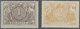 * Belgien - Eisenbahnpaketmarken: 1882/1894, 1 Fr. Brown Lilac And 2 Fr. Yellow Numerals Unused With O - Bagages [BA]