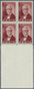 **/ Dänemark: 1952, J.C. Jacobsen, Brownish Red, Mnh. Proof, Block Of Four With Large Bottom Sheet Margi - Briefe U. Dokumente