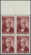 **/ Dänemark: 1952, J.C. Jacobsen, Brownish Red, Mnh. Proof, Block Of Four With Top Sheet Margin, Printe - Lettres & Documents