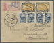 Br Estland: 1920, Pair 5 Marka Viking Ship And 4x 2,50 M All With PRIVATE POSTMASTER PERFORATION On Reg - Estonia