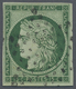 O Frankreich: 1850, 15 C. Darkgreen Ceres "vert Très Foncé" Without Any Fault, Used With Star Cancella - Oblitérés