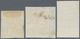O/Brfst Frankreich: 1849, 20c. Black, Three Stamps In Different Shades Incl. A Bottom Marginal Copy. - Oblitérés