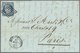 Br Frankreich: 1850, 25c. Blue, Two Lettersheets Bearing Single Franking Each (different Shades): 25c B - Oblitérés