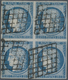 O Frankreich: 1849/1850. Cérès 25c In A Block Of 4. Each Stamp With Grid Cancel. Full Margins At All S - Oblitérés