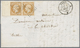 Br Frankreich: 1856/1861, "Empire Nd", Two Lettersheets From Paris: 10c. Orange Brown, Left Marginal Pa - Used Stamps