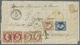 Br Frankreich: 1853, Zweimal 80 C Karmin Zusammen Mit 20 C Blau, Type I Und Dreimal 40 C Orange (leicht - Oblitérés