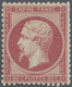 * Frankreich: 1862, 80 C. Napoleon Rose, Unused With Original Gum And Normal Perforation, Fine. (Yvert - Oblitérés