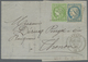 Br Frankreich: 1871, 5c. Green "Bordeaux" And 25c. Blue "Siege", Attractive Franking On Lettersheet Fro - Oblitérés