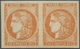 */ Frankreich: 1871, Freimarken Ceres 40 C Orange Im Enorm Breitrandigen, Ungebrauchten Luxus-Paar Mit - Oblitérés