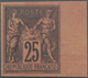 (*) Frankreich: 1878, 25 C. Allegory Black To Red Unused Without Gum, With Right Sheet Margin And Imperf - Gebruikt