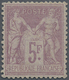 * Frankreich: 1899, 5 Fr. Violet On Bright Purple Allegory Unused LH With Original Gum And Normal Perf - Gebruikt