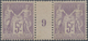 * Frankreich: 1899, 5 Fr. Allegory In The Horizontal Gutter Pair With Millésime "9", Unused Hinged Wit - Oblitérés