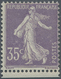 ** Frankreich: 1906, 35 C. Light Violet Type I On White Paper Mint Never Hinged, Signed Calves (Yvert 1 - Oblitérés