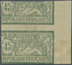 (*) Frankreich: 1906. Imperforate "Merson 45c", Printed Double: One Side Normal Print With Top Margin, T - Gebruikt