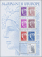 ** Frankreich: 2008. IMPERFORATED Sheet "Marianne & L'Europe", Mint, NH. Normal Copy Enclosed. - Gebruikt