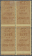 **/* Frankreich - Postpaketmarken: 1892. Block Of 4 "25c Brown On Yellow" Printed On The Front And On The - Autres & Non Classés