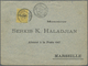 Br Französische Post In Der Levante: 1887. Envelope (part Of Flap Missing) Addressed To Marseille Beari - Sonstige & Ohne Zuordnung