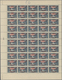 ** Französische Post In Der Levante: 1942, 1fr. On 5pi. Greenish Blue, Complete Sheet Of 50 Stamps, Unm - Autres & Non Classés